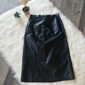 Vintage 100% Leather Highwaisted Pencil Skirt
